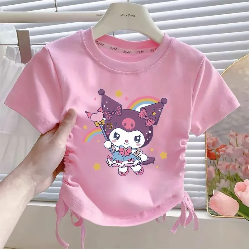 Summer Kuromi Anime Kawaii Sanrio Cotton Sweet Drawstring Short-sleeved Shirt Cute Cartoon Top Hoodie Clothes Gifts Toys
Summer Kuromi Anime Kawaii Sanrio Cotton Sweet Drawstring Short-sleeved Shirt Cute Cartoon Top Hoodie Clothes Gifts Toys