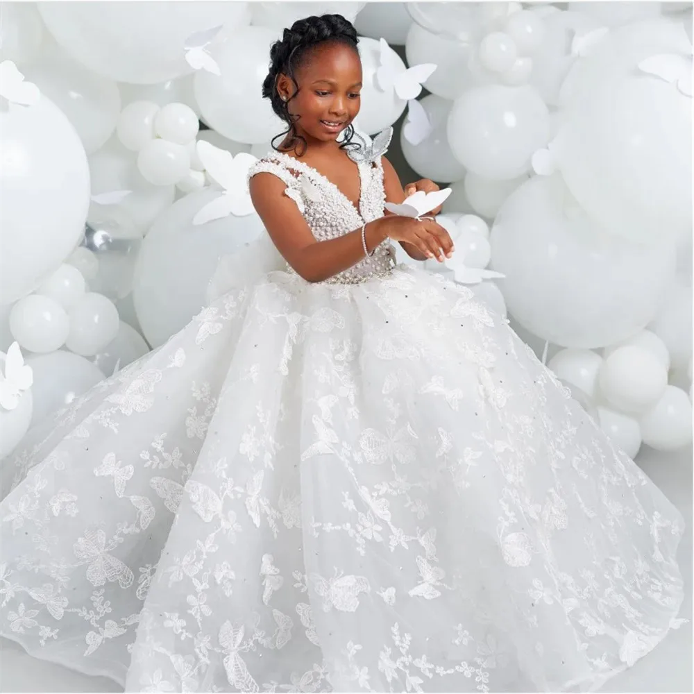Elegant Flower Girl Dresses for Wedding Butterfly Appliques Floor Length Kids Birthday Party Evening Dress First Communion Gown
Elegant Flower Girl Dresses for Wedding Butterfly Appliques Floor Length Kids Birthday Party Evening Dress First Communion Gown
