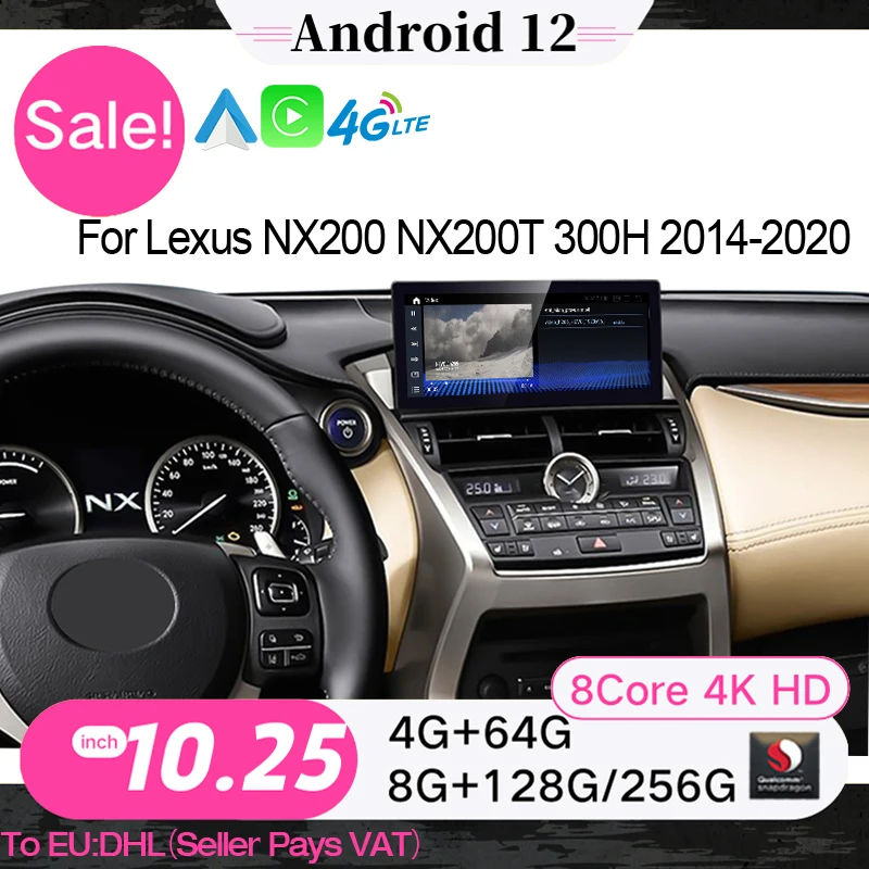 Car Navigation Multimedia Player Snapdragon Android 12 For Lexus NX NX200 NX200T 300h 2014-2020 CarPlay Auto Radio Stereo Screen
Car Navigation Multimedia Player Snapdragon Android 12 For Lexus NX NX200 NX200T 300h 2014-2020 CarPlay Auto Radio Stereo Screen