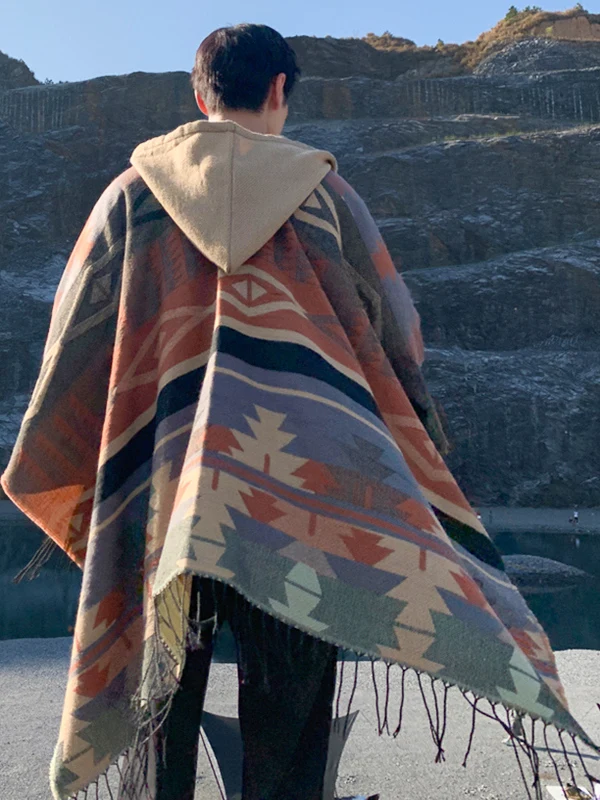 Thick Warm Shawl Cloak Unisex Hat Integrated Travel Photography Ethnic Style Long Rectangle Polyester Fiber Geometric Pattern
Thick Warm Shawl Cloak Unisex Hat Integrated Travel Photography Ethnic Style Long Rectangle Polyester Fiber Geometric Pattern