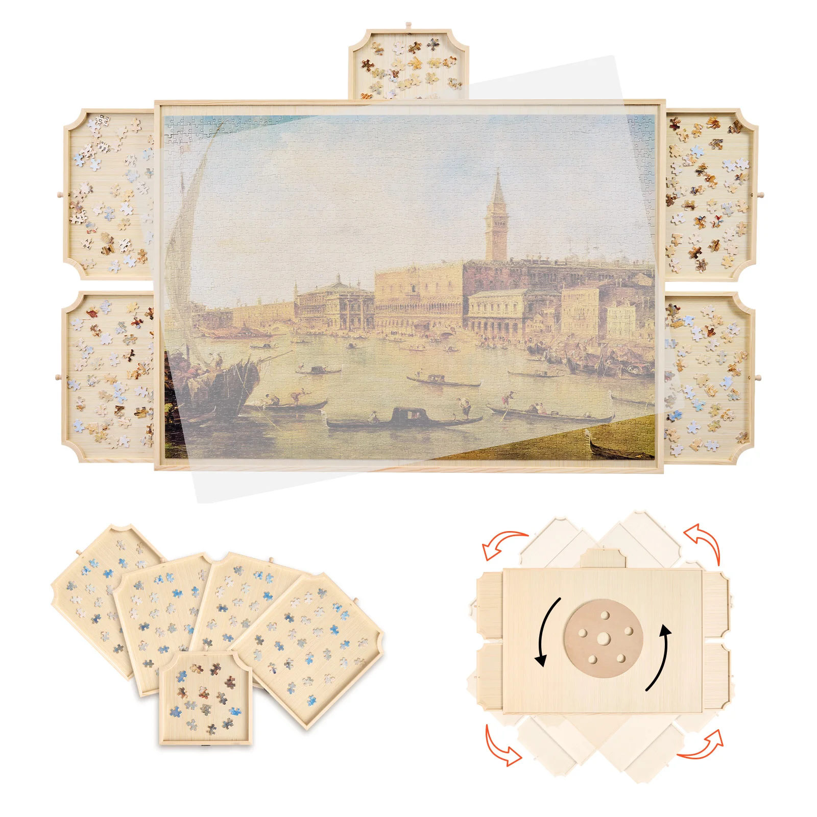 SucceBuy 2000 шт., вращающаяся доска-головоломка с 5 ящиками и крышкой, 40x29 дюймов, портативный деревянный стол-головоломка для взрослых
SucceBuy 2000 шт., вращающаяся доска-головоломка с 5 ящиками и крышкой, 40x29 дюймов, портативный деревянный стол-головоломка для взрослых