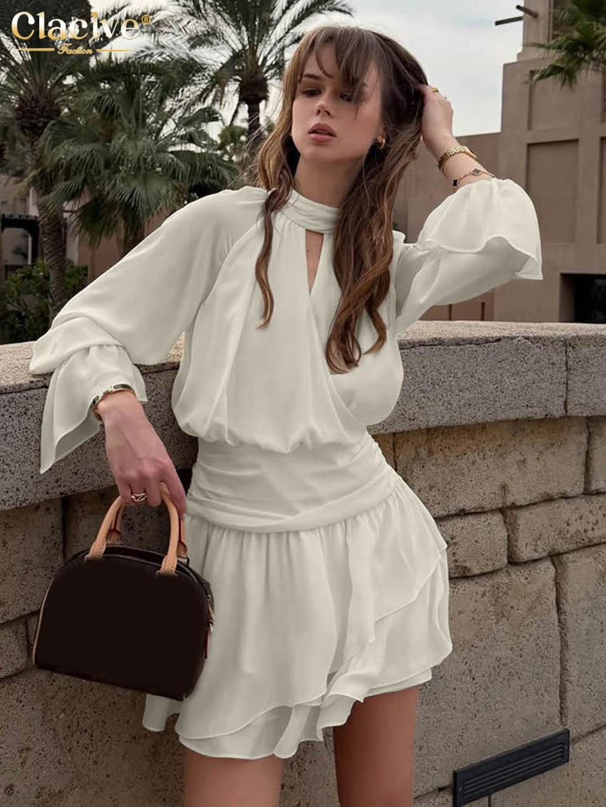 Clacive Fashion Loose Beige Women's Dress Spring Stand Collar Long Sleeve Mini Dresses Elegant Classic High Waist Female Dress
Clacive Fashion Loose Beige Women's Dress Spring Stand Collar Long Sleeve Mini Dresses Elegant Classic High Waist Female Dress