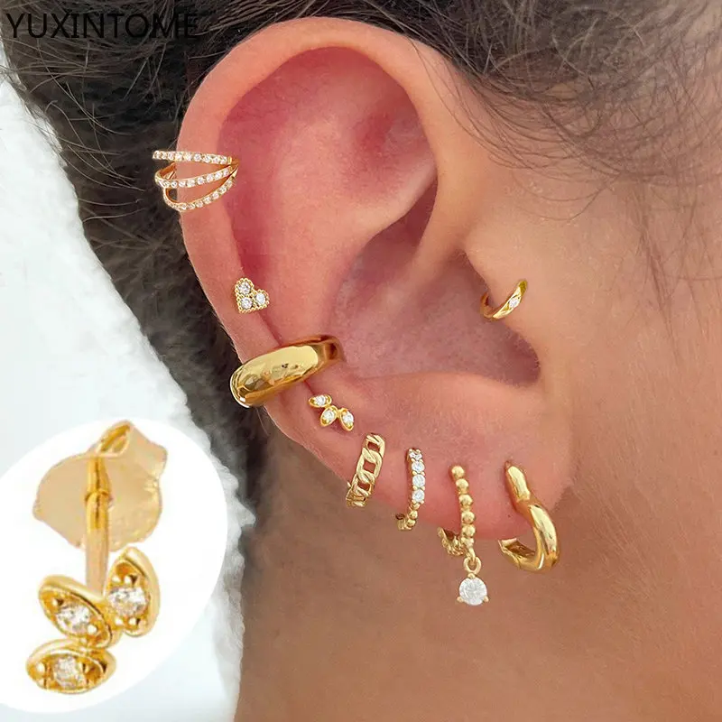 YUXINTOME 925 Sterling Silver Needle Inlaid Crystal Geometric Clover Stud Earrings for Women Fashion Jewelry Accessories Girl
YUXINTOME 925 Sterling Silver Needle Inlaid Crystal Geometric Clover Stud Earrings for Women Fashion Jewelry Accessories Girl