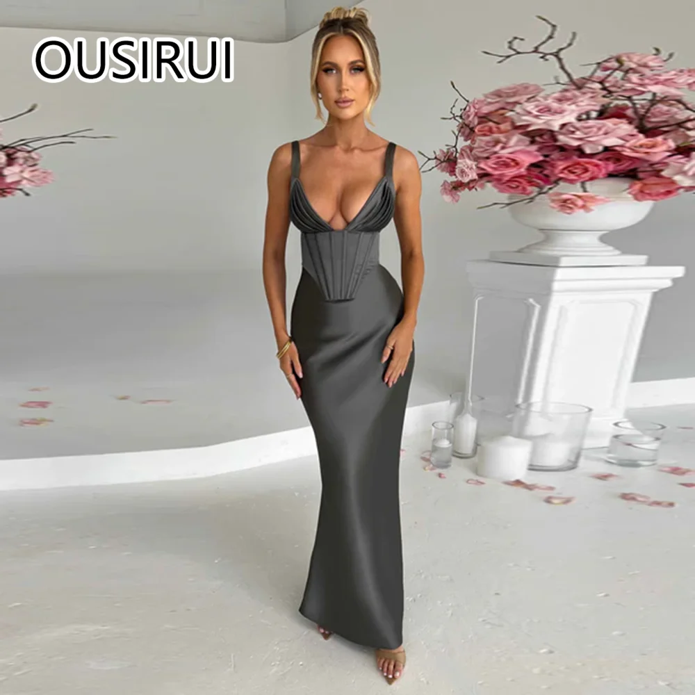 OUSIRUI Strapless Satin Maxi Prom Gown Sexy Mermaid Backless and Lace up Floor-Length Evening Bridal Gown vestidos de festa
OUSIRUI Strapless Satin Maxi Prom Gown Sexy Mermaid Backless and Lace up Floor-Length Evening Bridal Gown vestidos de festa