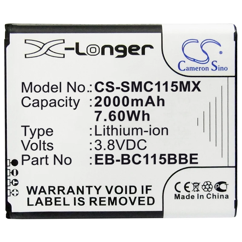 Li-ion Camera Battery for Samsung, 3.8V, 2000mAh, Compatible Models:Galaxy K zoom 3G, Galaxy S5 Zoom, SM-C111
Li-ion Camera Battery for Samsung, 3.8V, 2000mAh, Compatible Models:Galaxy K zoom 3G, Galaxy S5 Zoom, SM-C111
