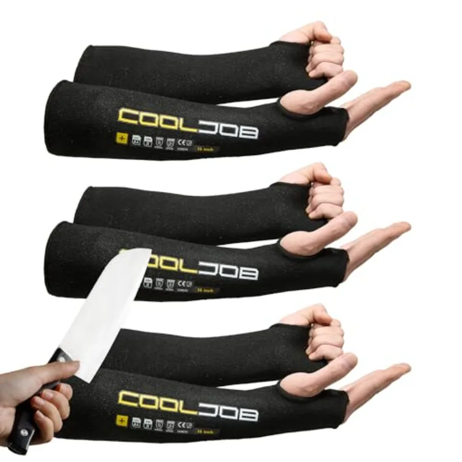 COOLJOB 3 Pairs 14/18in A4 Cut Resistant Sleeves with Thumb Hole, UV Sun Protection Arm Sleeves for Thin Skin Farmer Gardener
COOLJOB 3 Pairs 14/18in A4 Cut Resistant Sleeves with Thumb Hole, UV Sun Protection Arm Sleeves for Thin Skin Farmer Gardener