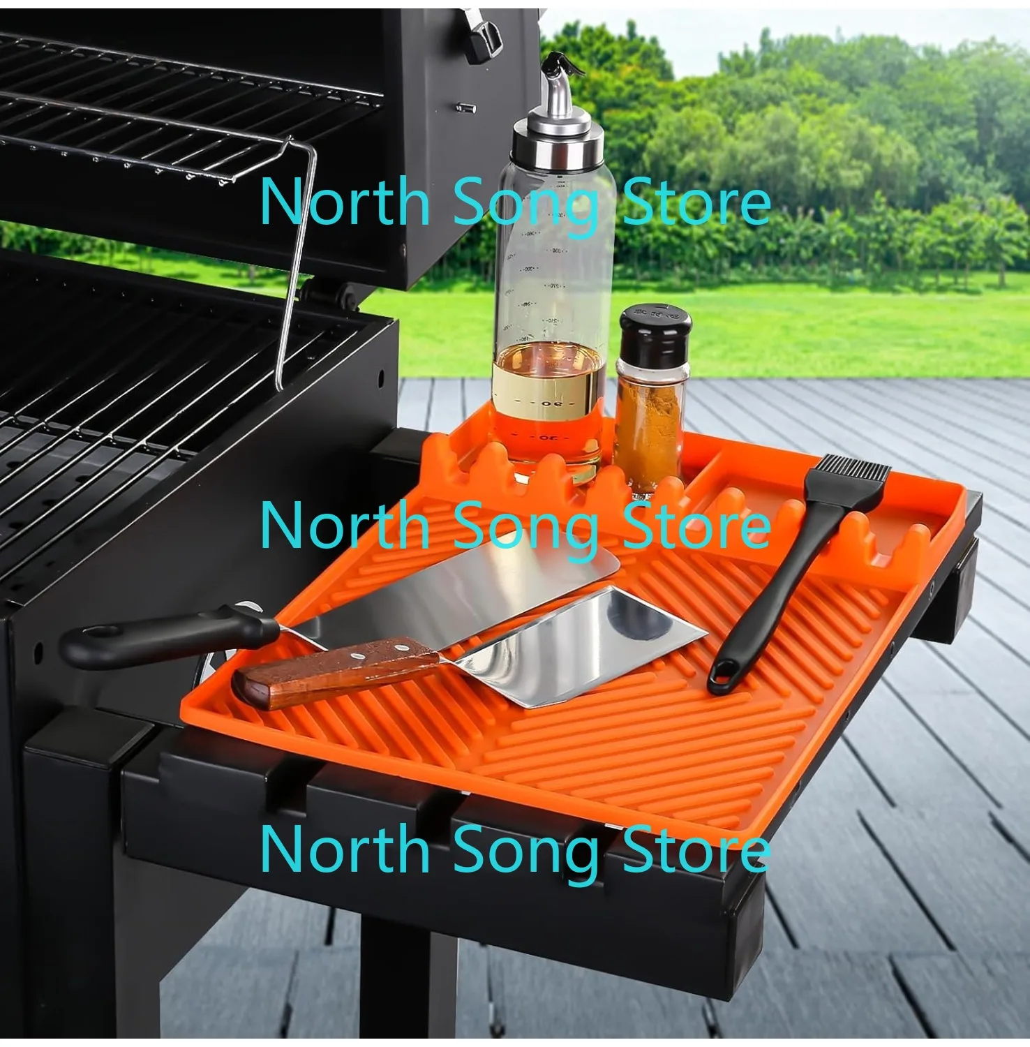 Силиконовый коврик для инструментов для гриля для Blackstone Weber Traeger Pit Boss — коврик для шпателя с боковой полкой и подкладкой для капель — коптильня с плоским верхом для гриля
Силиконовый коврик для инструментов для гриля для Blackstone Weber Traeger Pit Boss — коврик для шпателя с боковой полкой и подкладкой для капель — коптильня с плоским верхом для гриля