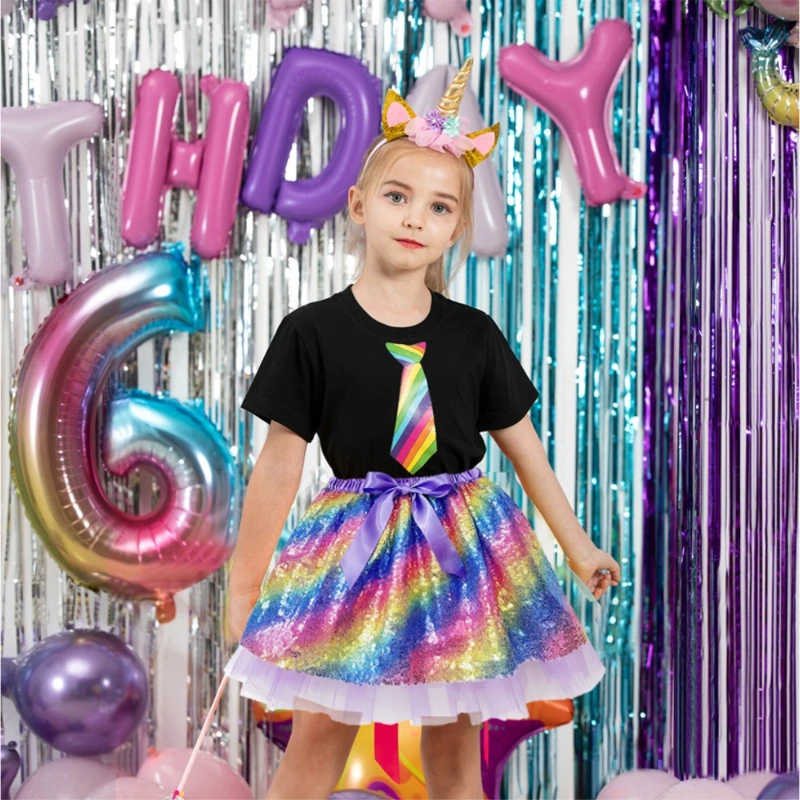 Sweet Kids Birthday Party Costume Halloween Rainbow Puffy Skirt Small To Medium Children's Half-Length Skirt Sequin Tutu Dress
Sweet Kids Birthday Party Costume Halloween Rainbow Puffy Skirt Small To Medium Children's Half-Length Skirt Sequin Tutu Dress
