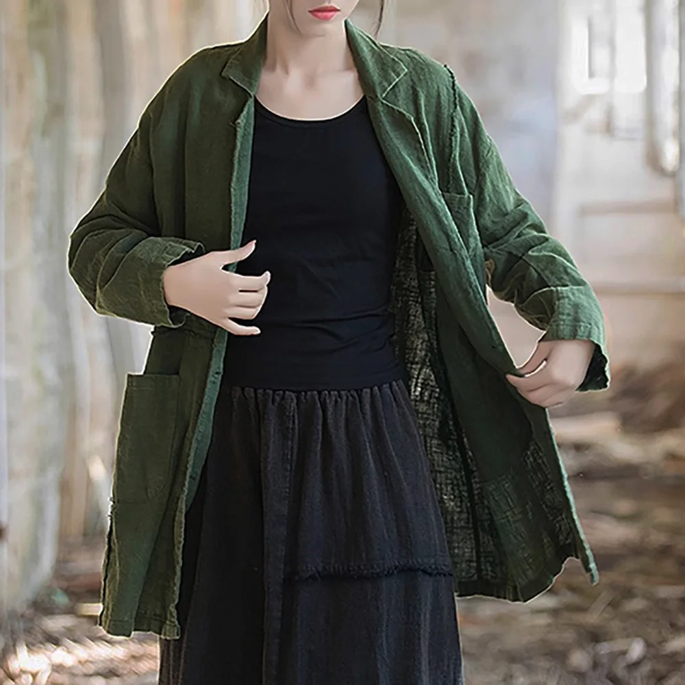 Womens Spring Ramie Cotton Brown Fry Blend Blazer Vintage Boho Frayed Edge Long Sleeve Jacket Relaxed Fit Mid-Length Casual Coat
Womens Spring Ramie Cotton Brown Fry Blend Blazer Vintage Boho Frayed Edge Long Sleeve Jacket Relaxed Fit Mid-Length Casual Coat