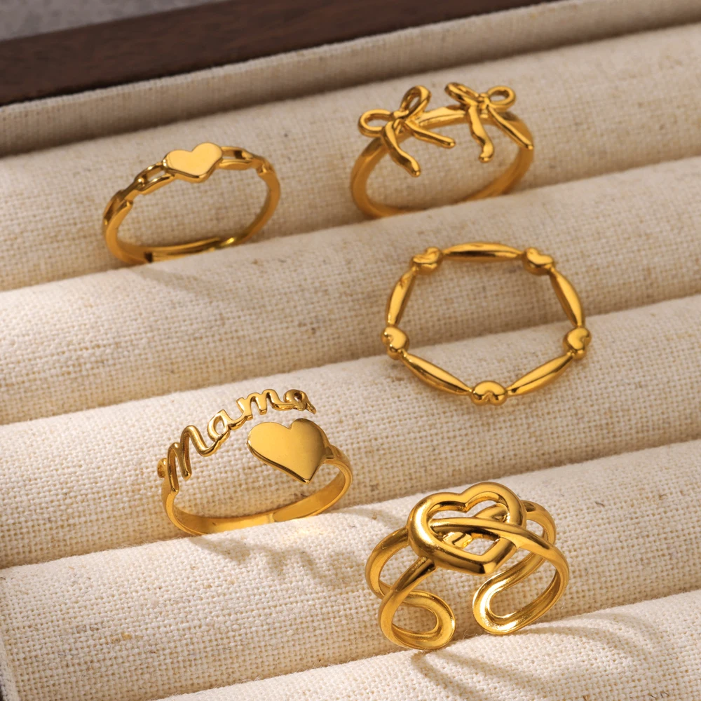 Stainless Steel Heart Rings For Women Gold Color Hollow Out Open Ring Female Fashion Wedding Party Finger Jewelry Gift 2024
Stainless Steel Heart Rings For Women Gold Color Hollow Out Open Ring Female Fashion Wedding Party Finger Jewelry Gift 2024