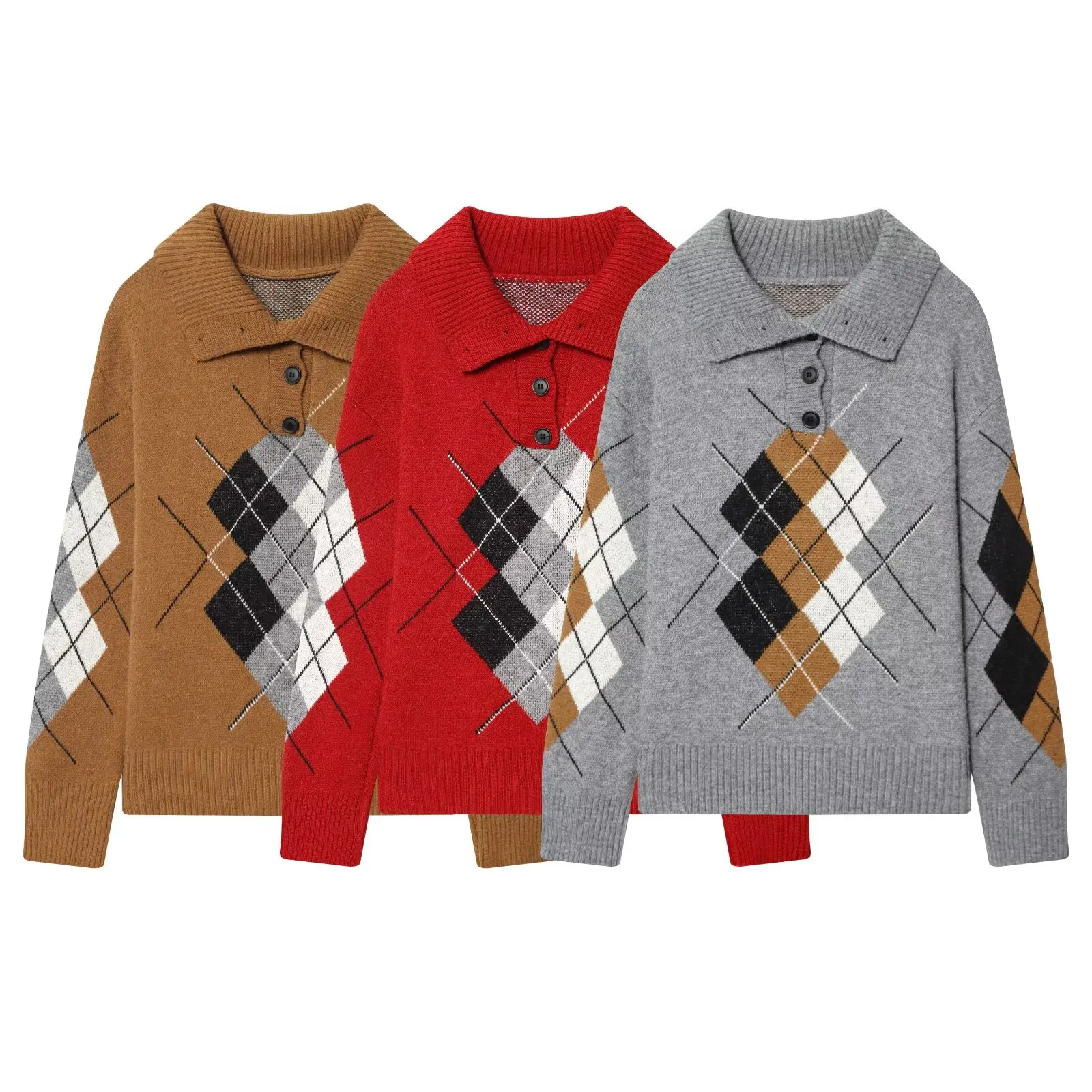 WOMAN 2026 Summer New Fashionable Casual Stand up Collar Diamond Pattern Knitted Shirt Retro Versatile Women's Top Hoodie Mujer
WOMAN 2026 Summer New Fashionable Casual Stand up Collar Diamond Pattern Knitted Shirt Retro Versatile Women's Top Hoodie Mujer
