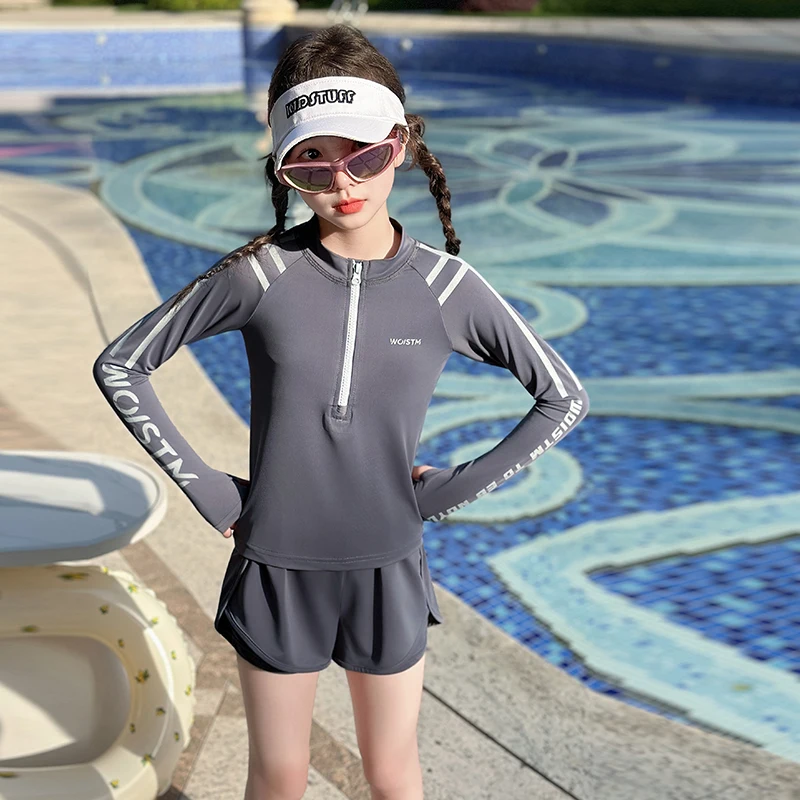 Girls Swimsuits Kids Long Sleeves Top+Shorts Bottom Child Swimming Suit Younger Bathing Wear Little Child Swimming Set 4-14 Year
Girls Swimsuits Kids Long Sleeves Top+Shorts Bottom Child Swimming Suit Younger Bathing Wear Little Child Swimming Set 4-14 Year