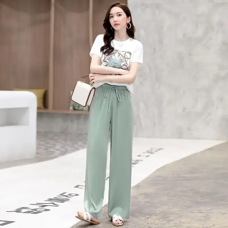 Women's Leisure T-shirt Suit 2024 Summer New Girth Fashion Loose Crop Top And Wide Leg Pants 2 Two Piece Set For Women Tracksuit
Women's Leisure T-shirt Suit 2024 Summer New Girth Fashion Loose Crop Top And Wide Leg Pants 2 Two Piece Set For Women Tracksuit