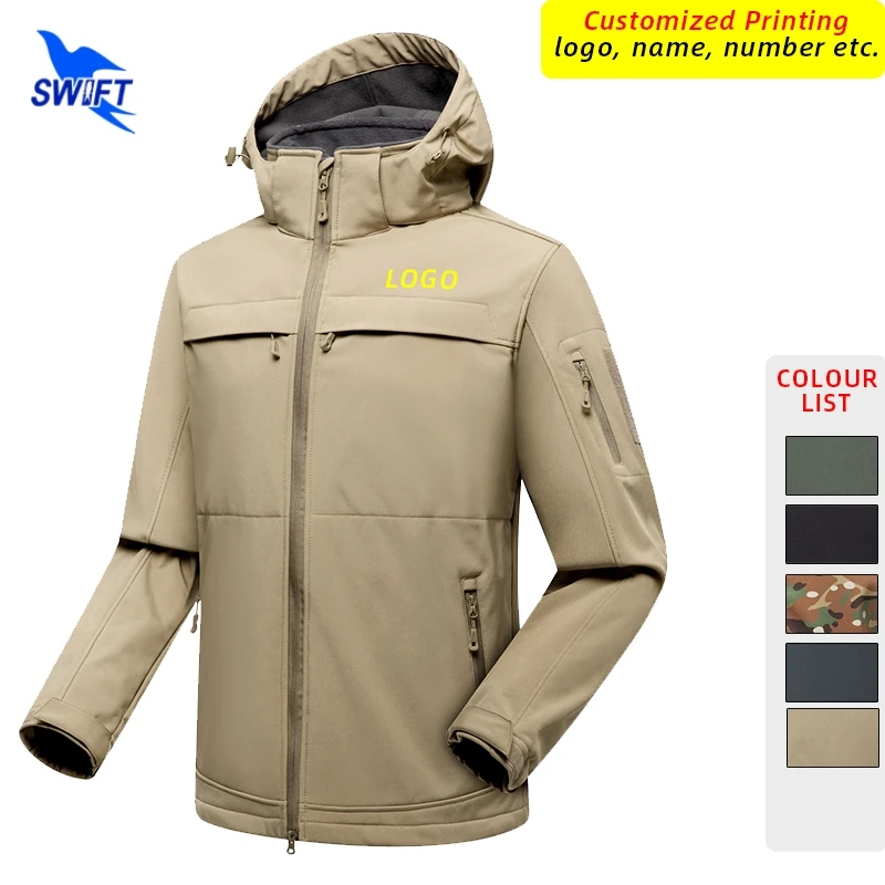 Customize LOGO Waterproof Softshell Jacket Men Windproof Breathable Hiking Coat Outdoor Mountain Fishing Climbing Fleece Clothes
Customize LOGO Waterproof Softshell Jacket Men Windproof Breathable Hiking Coat Outdoor Mountain Fishing Climbing Fleece Clothes