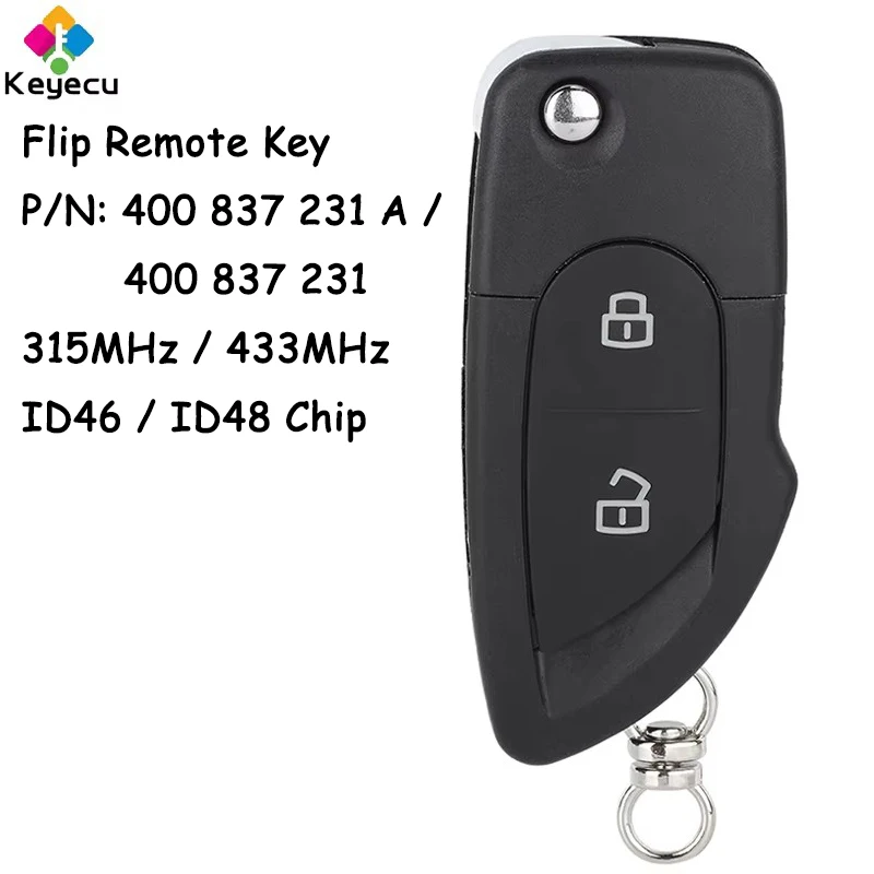 KEYECU Smart Flip Remote Key With 2 Buttons 315MHz 433MHz ID46 ID48 Chip for Lamborghini Gallardo Fob 400 837 231 A/ 400 837 231 
KEYECU Smart Flip Remote Key With 2 Buttons 315MHz 433MHz ID46 ID48 Chip for Lamborghini Gallardo Fob 400 837 231 A/ 400 837 231
