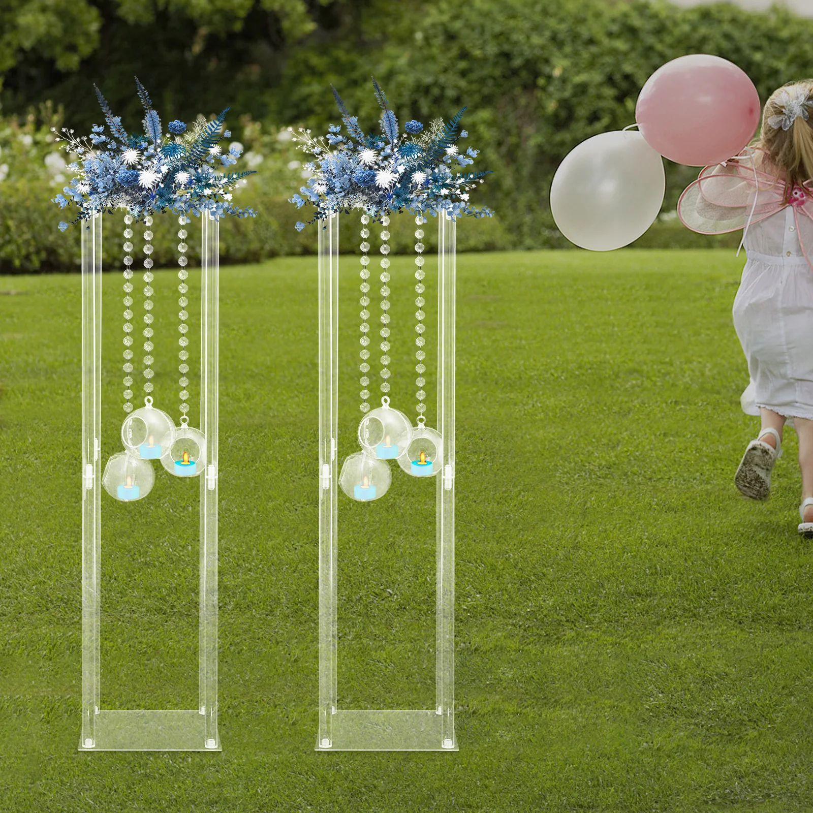 2pcs Wedding Decoration Flower Rack Candle Holder 80cm Flower Stand Wedding Centerpieces with Hanging Candle Holders For Party
2pcs Wedding Decoration Flower Rack Candle Holder 80cm Flower Stand Wedding Centerpieces with Hanging Candle Holders For Party