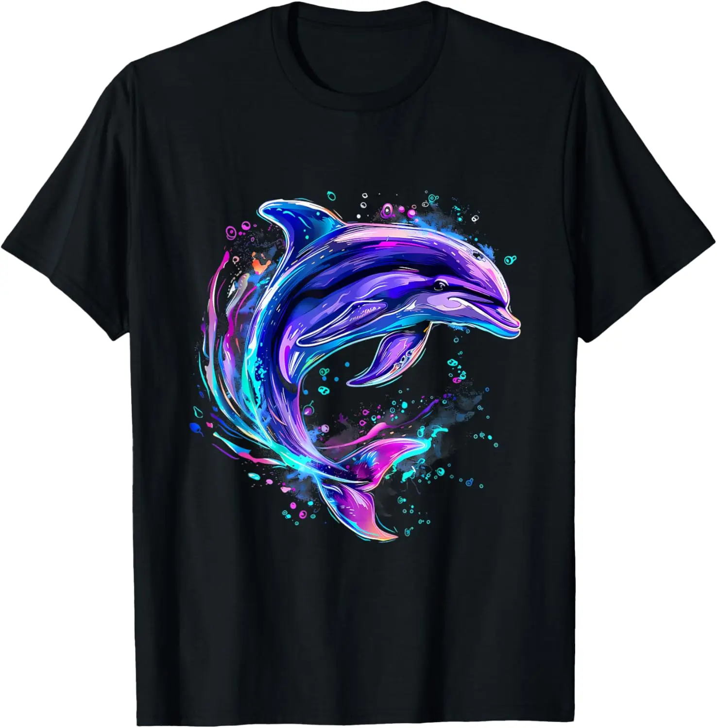 Vibrant Neon Dolphin Graphic Tee Breathable Cotton T-Shirt Artistic Ocean Animal Print Casual Summer Top
Vibrant Neon Dolphin Graphic Tee Breathable Cotton T-Shirt Artistic Ocean Animal Print Casual Summer Top