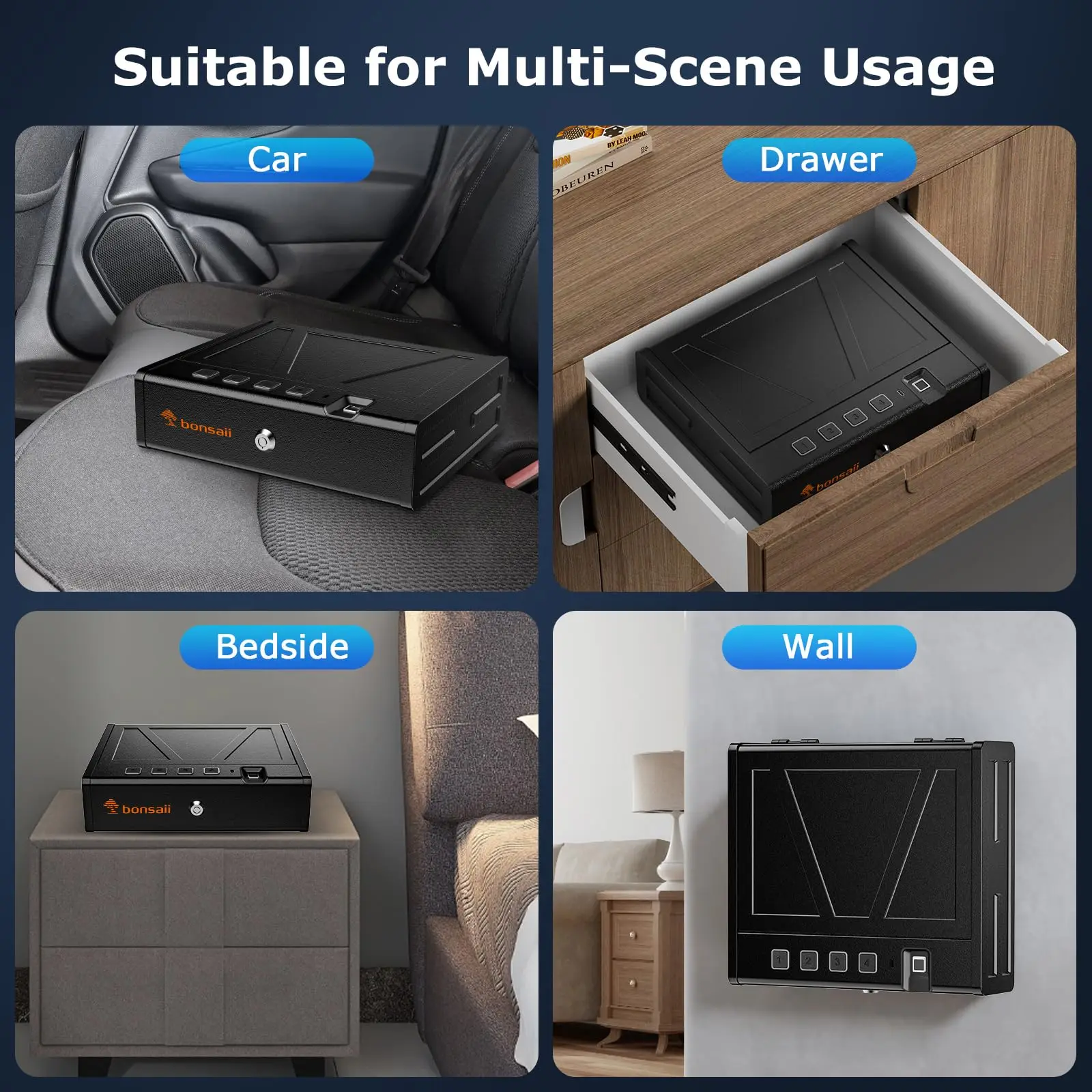 Quick Access Pistol Safe, Biometric Fingerprint for Nightstand Bedside Car
Quick Access Pistol Safe, Biometric Fingerprint for Nightstand Bedside Car