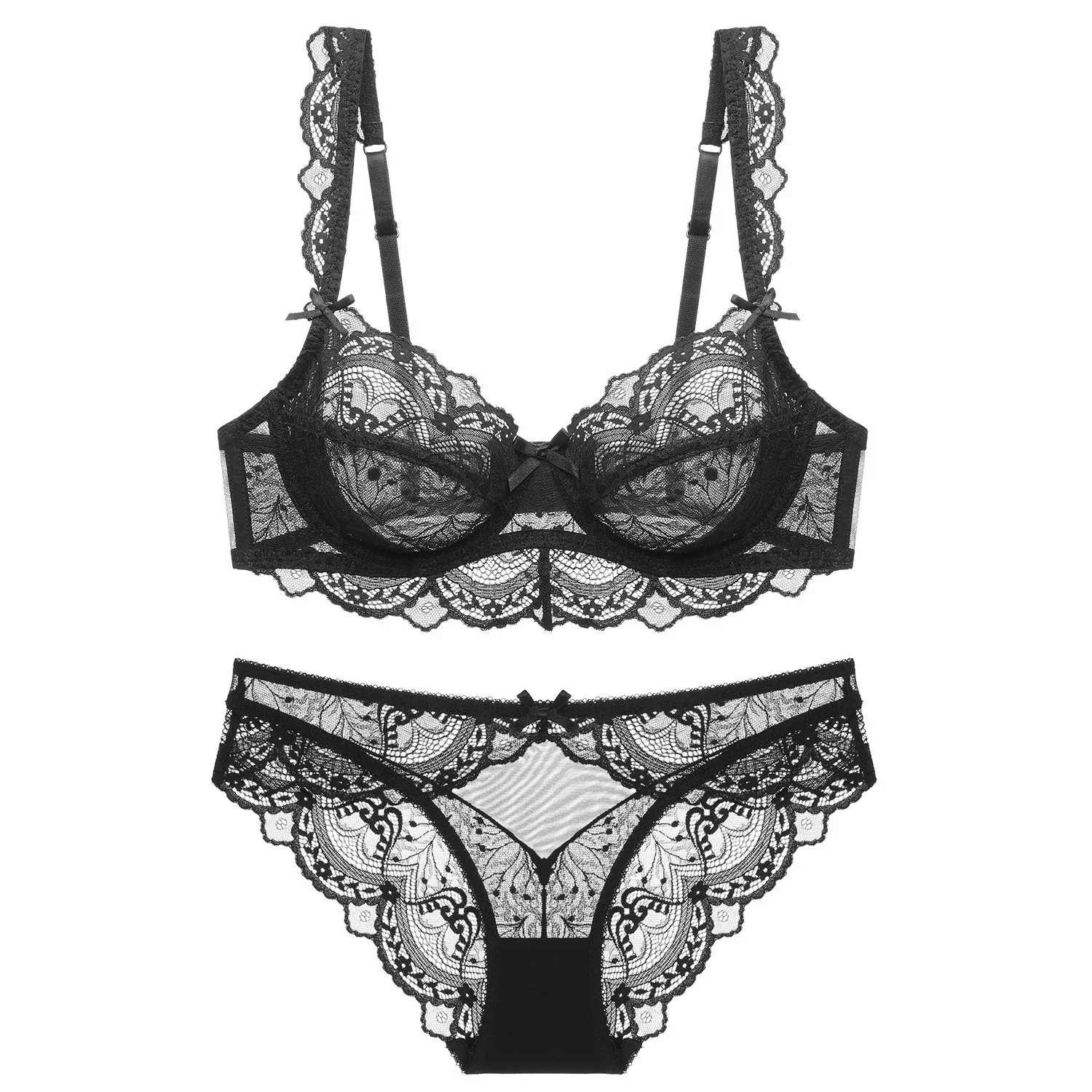 Ladies Sexy Underwear Bra Set Ultra-Thin Sponge Transparent Bra Big Chest Looks Small Lace Bra Ensemble Four Seasons Polyeste...
Ladies Sexy Underwear Bra Set Ultra-Thin Sponge Transparent Bra Big Chest Looks Small Lace Bra Ensemble Four Seasons Polyeste...