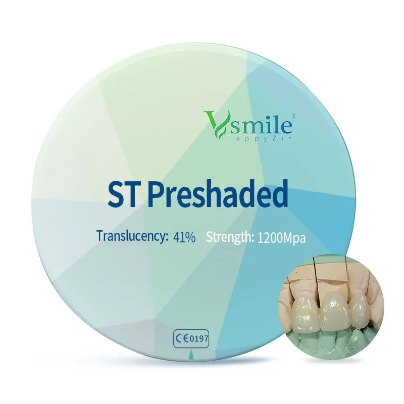 98mm ST Preshaded Zirconia Disc with Bleach Color Cad Cam Milling System Ceramics Material Dental Zirconia
98mm ST Preshaded Zirconia Disc with Bleach Color Cad Cam Milling System Ceramics Material Dental Zirconia