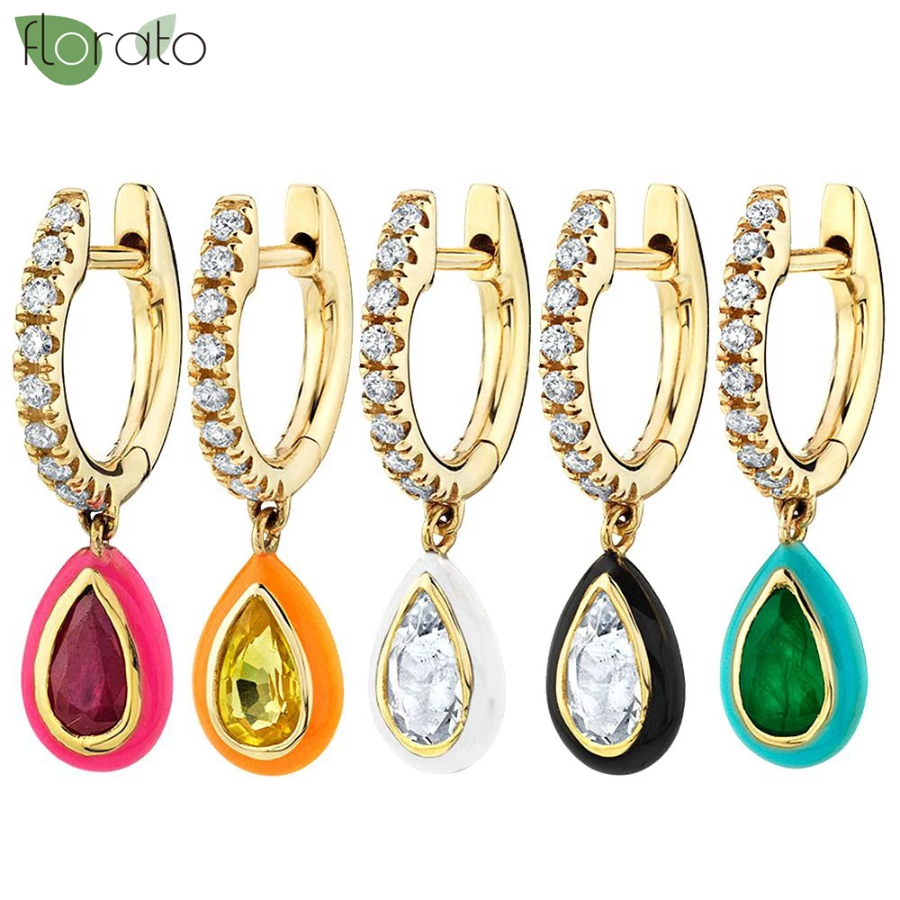 925 Sterling Silver Needle Color Water Droplet Pendant Earrings Fashion 18K Gold-plated Hoop Earrings for Women Trendy Jewelry
925 Sterling Silver Needle Color Water Droplet Pendant Earrings Fashion 18K Gold-plated Hoop Earrings for Women Trendy Jewelry