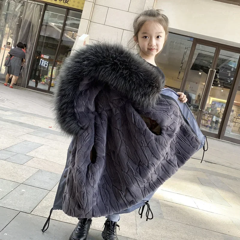 -30 Degree Girl Winter Parkas Big Fur Collar Plus Velvet Faux Rabbit Fur Girl Jacket Coat 4-14 Years Kids Teenage Outerwear
-30 Degree Girl Winter Parkas Big Fur Collar Plus Velvet Faux Rabbit Fur Girl Jacket Coat 4-14 Years Kids Teenage Outerwear