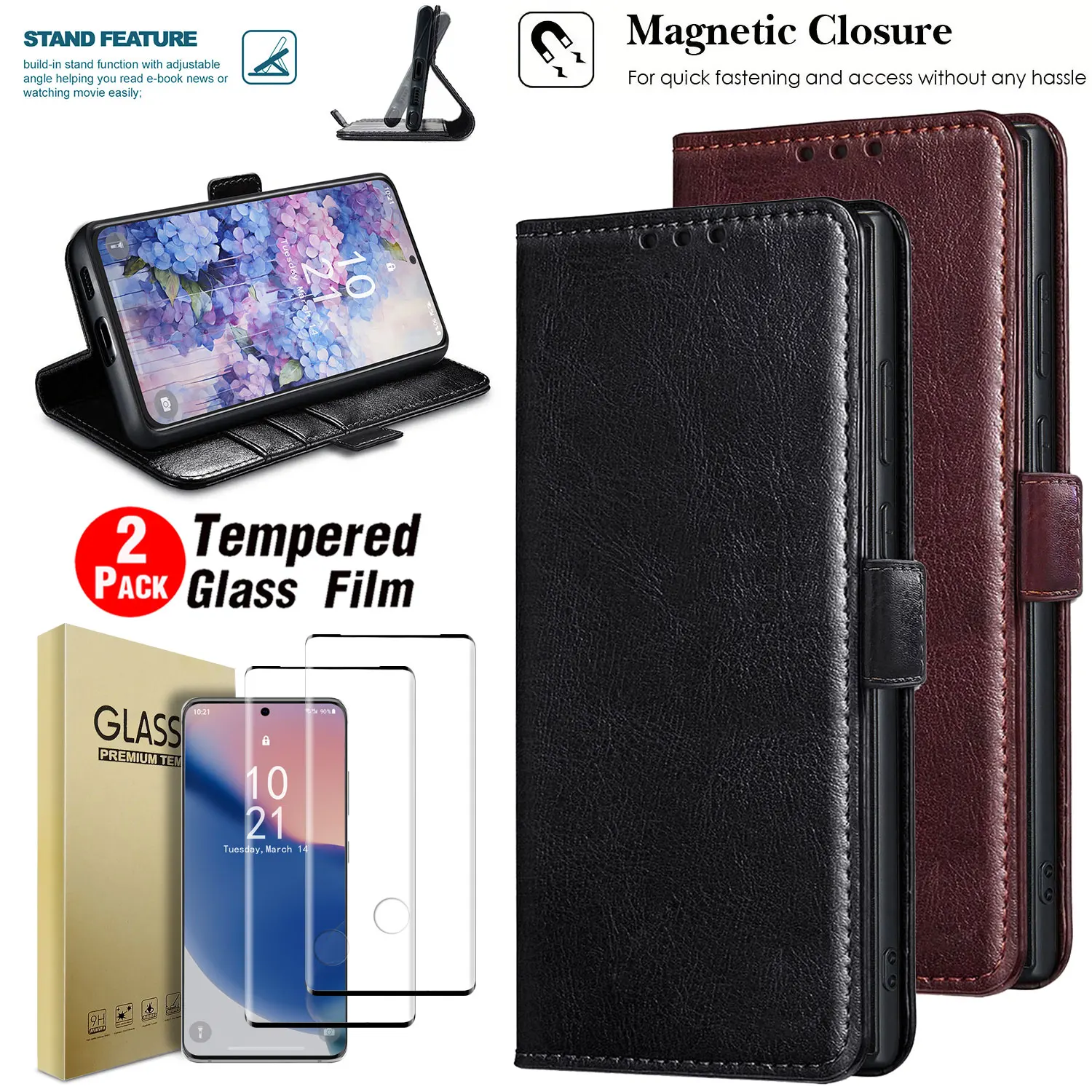 For Samsung For Galaxy S20 FE/Plus/Ultra Faux Leather Case Flip Stand Folio Cover +2PCS Clear Tempered Glass Screen Protectors
For Samsung For Galaxy S20 FE/Plus/Ultra Faux Leather Case Flip Stand Folio Cover +2PCS Clear Tempered Glass Screen Protectors