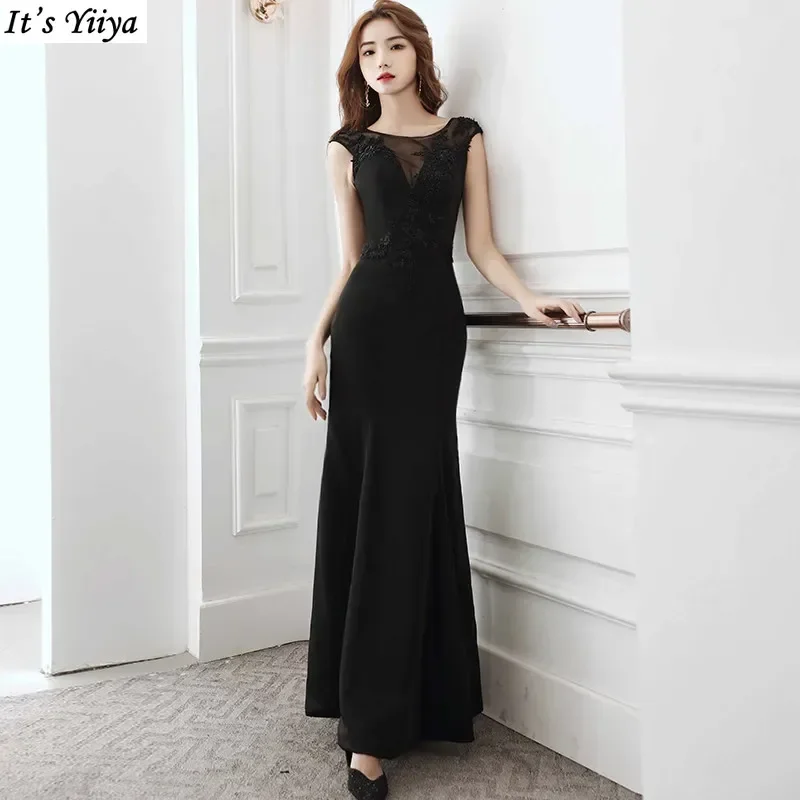 It's Yiiya Customized Evening Dress Black Appliques O-neck Sleeveless Mermaid Floor-Length Plus size Woman Formal Party Gowns
It's Yiiya Customized Evening Dress Black Appliques O-neck Sleeveless Mermaid Floor-Length Plus size Woman Formal Party Gowns