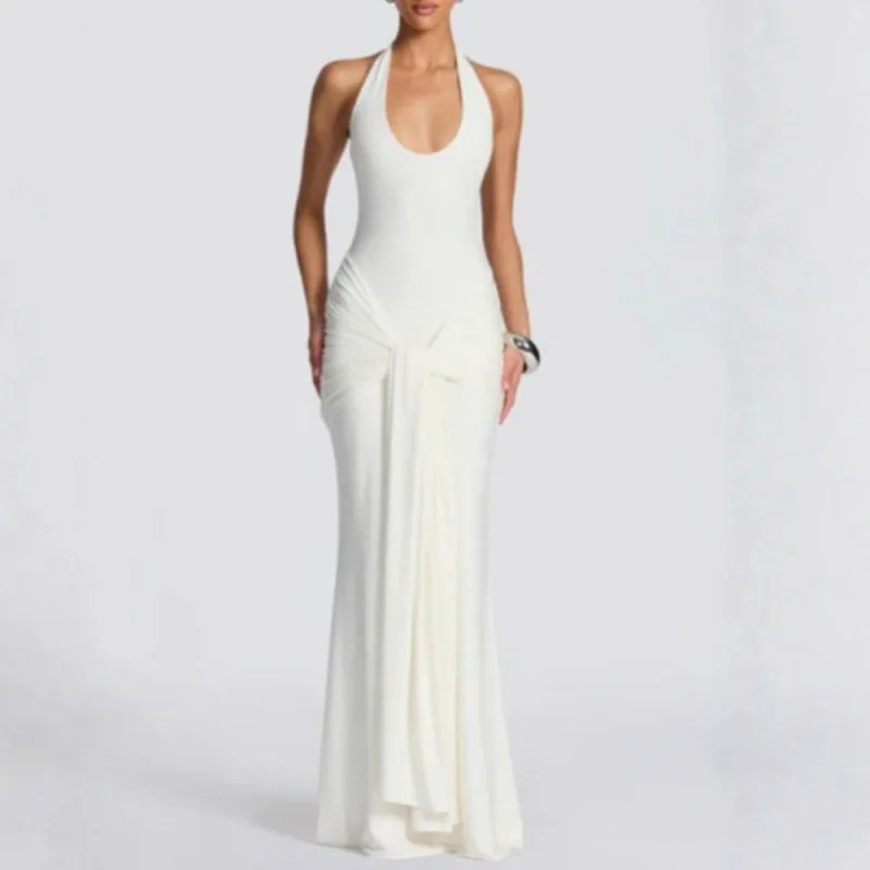 Fashion Women's 2026 New Style Ribbon Splicing Long Skirt Slimming Neck Hanging Strap U Neck Dress Wrapping Hip Dress
Fashion Women's 2026 New Style Ribbon Splicing Long Skirt Slimming Neck Hanging Strap U Neck Dress Wrapping Hip Dress