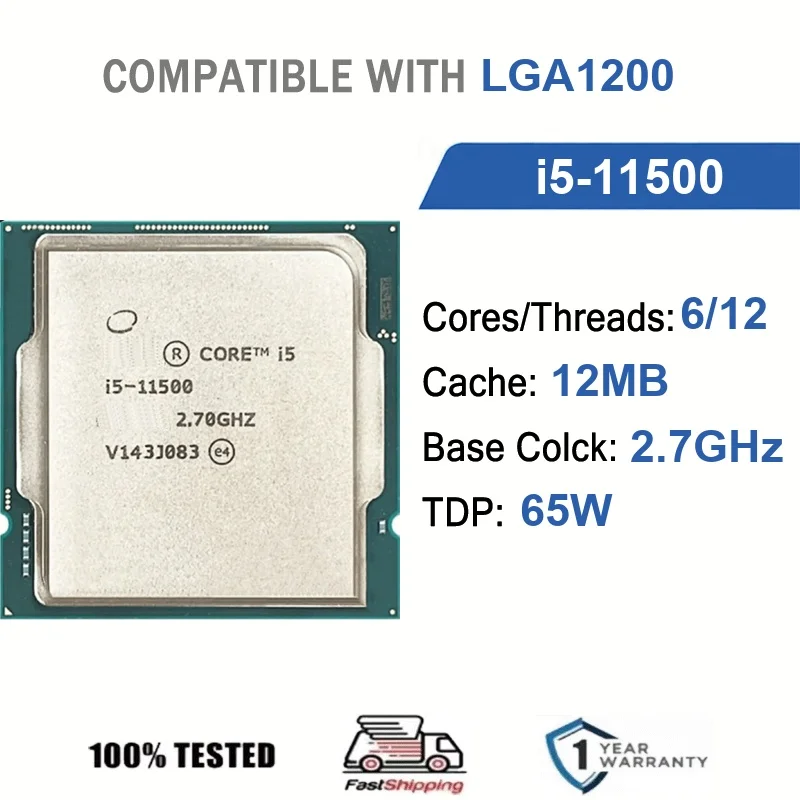 Intel Core i5-11500 6 Core 12 Thread 2.7GHz 65W 12MB Cache 14nm Rocket Lake-S DDR4-3200 MHz SRK3H LGA1200 UHD Graphics 730
Intel Core i5-11500 6 Core 12 Thread 2.7GHz 65W 12MB Cache 14nm Rocket Lake-S DDR4-3200 MHz SRK3H LGA1200 UHD Graphics 730