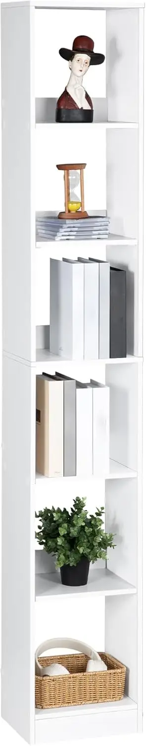 Tall Narrow Bookcase with Adjustable Shelves, 6-Tier Open Display Storage Shelf for Living Room or Home Office, White
Tall Narrow Bookcase with Adjustable Shelves, 6-Tier Open Display Storage Shelf for Living Room or Home Office, White