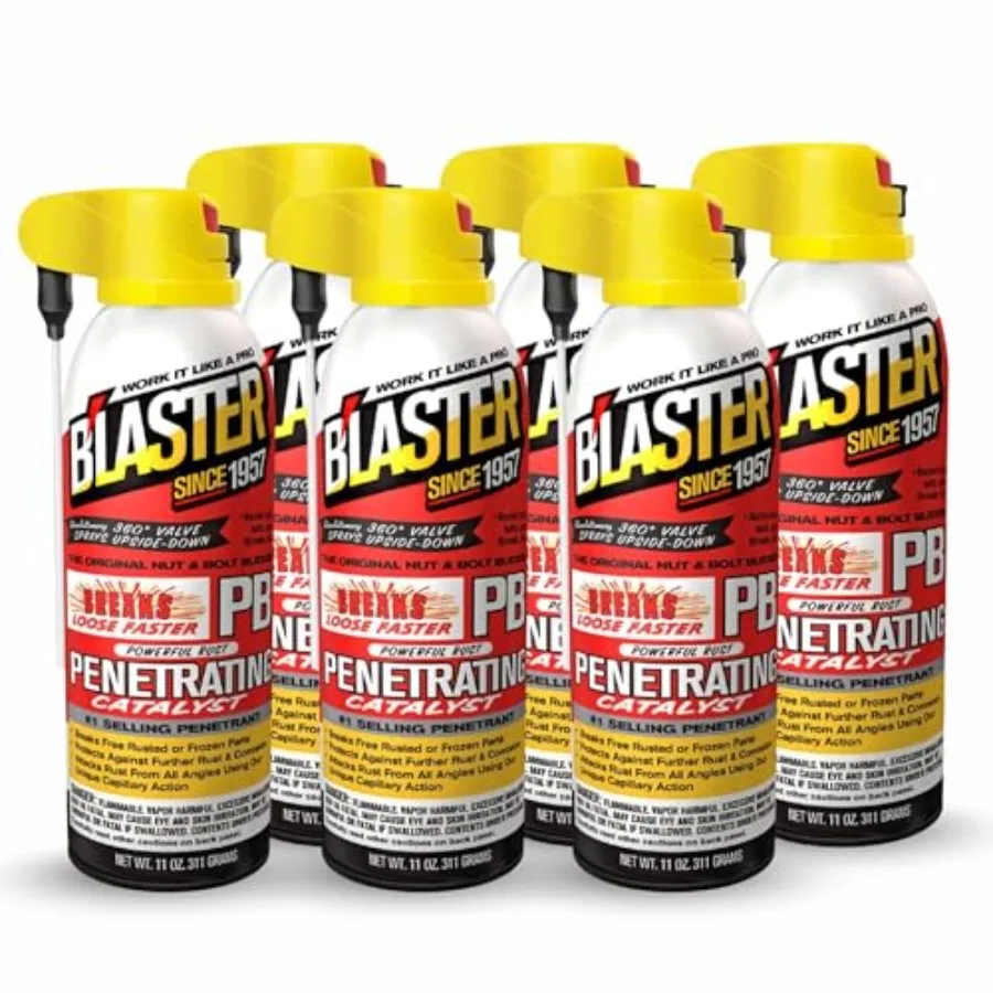 PB Penetrating Oil Spray 11 oz Aerosol Cans 6-Pack Rust Remover Bolt Loosener for Stuck Nuts Bolts Rusted Parts Penetrating Cat
PB Penetrating Oil Spray 11 oz Aerosol Cans 6-Pack Rust Remover Bolt Loosener for Stuck Nuts Bolts Rusted Parts Penetrating Cat