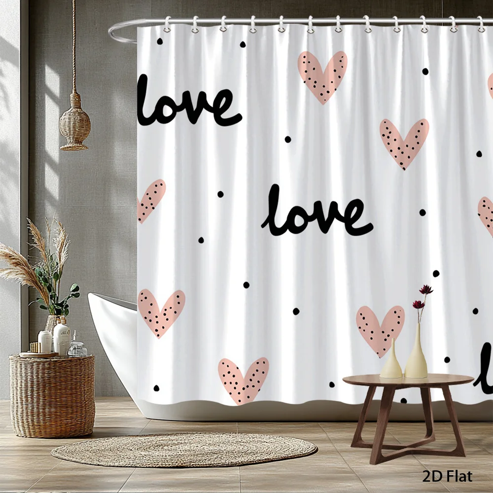 1pc Heart-patterned polka dot shower curtain, polyester fabric, with hooks, machine washable, suitable for bathroom décor.
1pc Heart-patterned polka dot shower curtain, polyester fabric, with hooks, machine washable, suitable for bathroom décor.