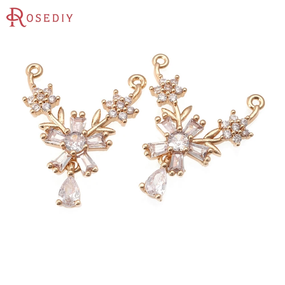 4PCS 18K Gold Color Brass Zircon 2 Holes Snowflake Drop Shape Connect Necklace Charms Pendants High Quality Diy Jewelry Making
4PCS 18K Gold Color Brass Zircon 2 Holes Snowflake Drop Shape Connect Necklace Charms Pendants High Quality Diy Jewelry Making