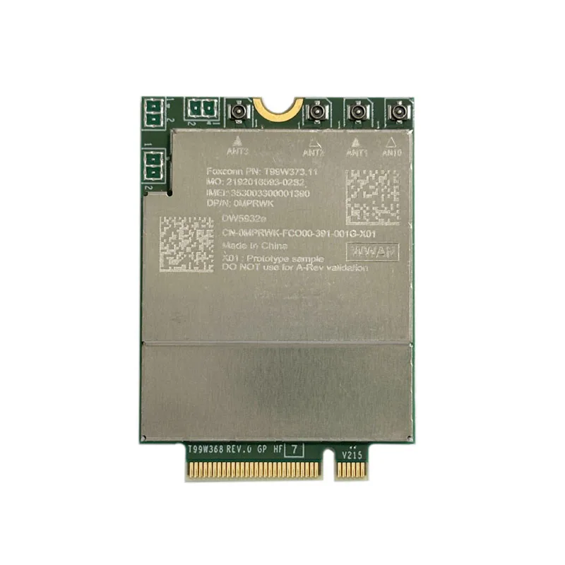 Модуль 5G LTE Cat19 T99W373 DW5932e DW5932e-eSIM M.2 NGFF Беспроводная карта WWAN для ноутбука Dell Latitude 7350 7450 7650 9450
Модуль 5G LTE Cat19 T99W373 DW5932e DW5932e-eSIM M.2 NGFF Беспроводная карта WWAN для ноутбука Dell Latitude 7350 7450 7650 9450