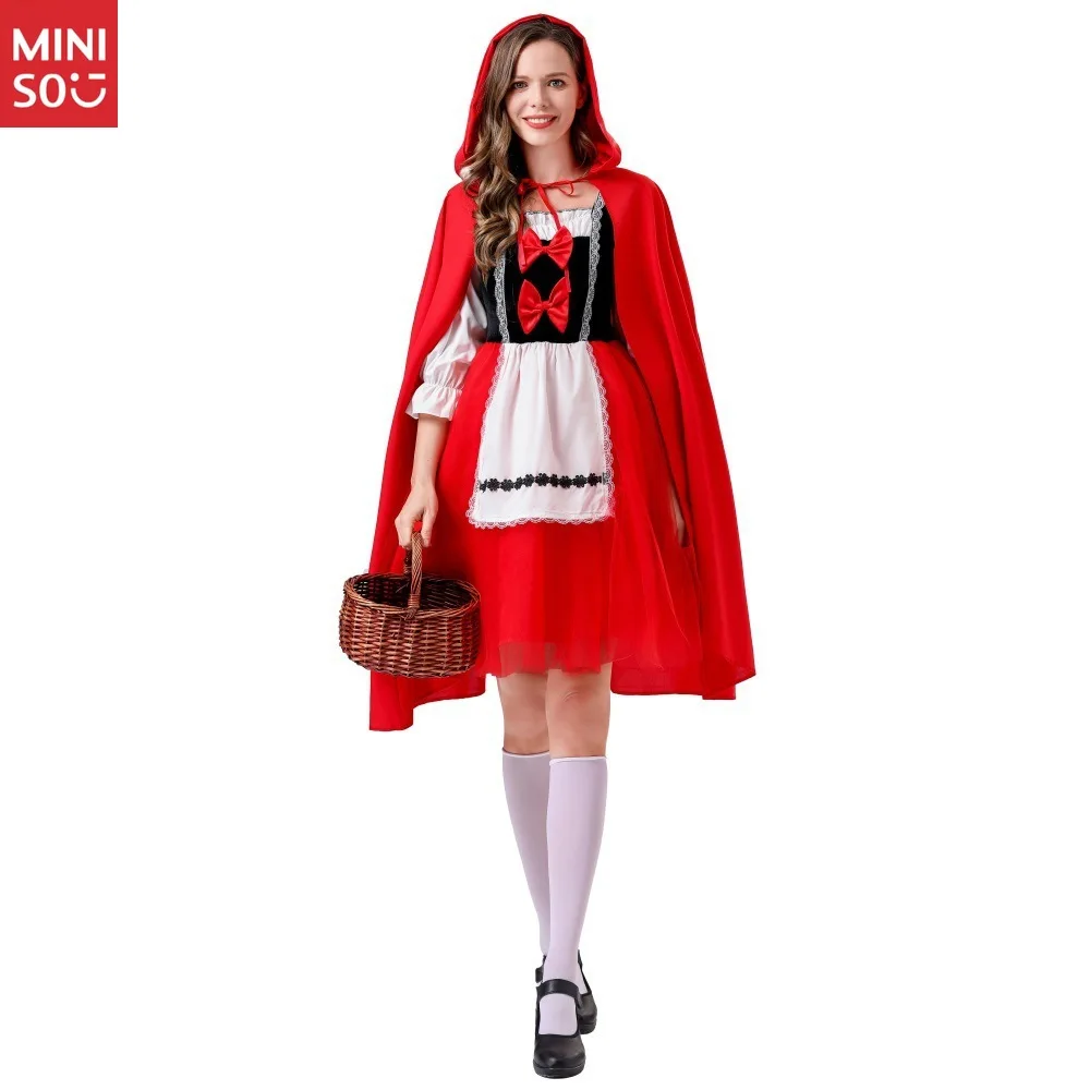 Miniso, новая одежда для взрослых и женщин, красная шапочка, одежда Manor Maid, одежда для косплея, комплект платьев, женская одежда 
Miniso, новая одежда для взрослых и женщин, красная шапочка, одежда Manor Maid, одежда для косплея, комплект платьев, женская одежда