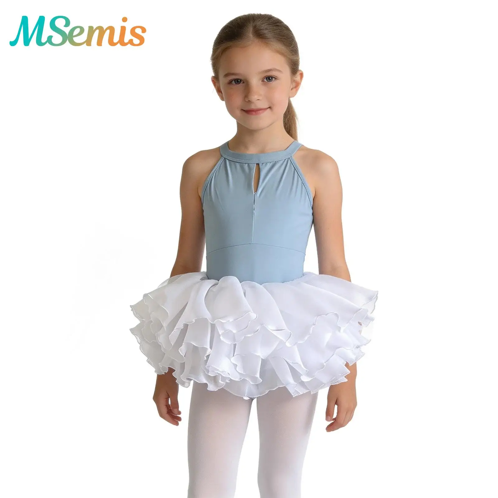 Kids Girls Two-pieces Ballet Dance Outfit Performance Costume Press Button Crotch Leotard Bodysuit with Layered Organza Skirt
Kids Girls Two-pieces Ballet Dance Outfit Performance Costume Press Button Crotch Leotard Bodysuit with Layered Organza Skirt