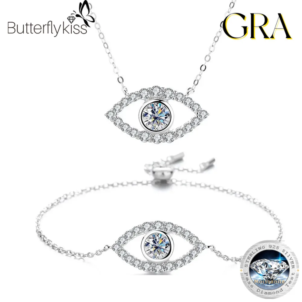 Butterflykiss S925 Sterling Silver Devil's Eye Jewelryset 1CT Moissanite Bracelet Necklace Adjustable Style Women Charms Jewelry
Butterflykiss S925 Sterling Silver Devil's Eye Jewelryset 1CT Moissanite Bracelet Necklace Adjustable Style Women Charms Jewelry
