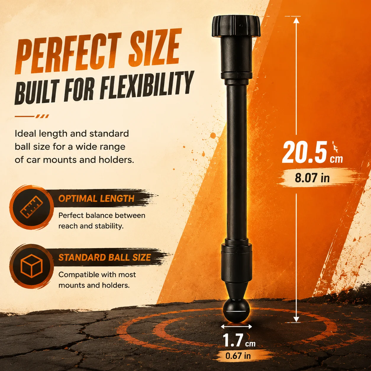 Universal 17mm Ball Mount Extension Adapters 360 Degree Rotating Arm Flexible Adapters for Car Vent Dashboards Phone Holder
Universal 17mm Ball Mount Extension Adapters 360 Degree Rotating Arm Flexible Adapters for Car Vent Dashboards Phone Holder