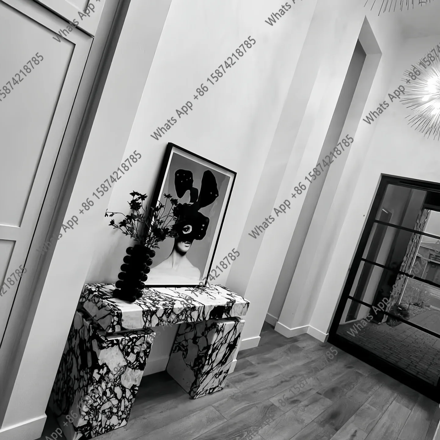 Q against the wall high-end shelf Italian minimalist marble entrance table light luxury designer square entrance table
Q against the wall high-end shelf Italian minimalist marble entrance table light luxury designer square entrance table