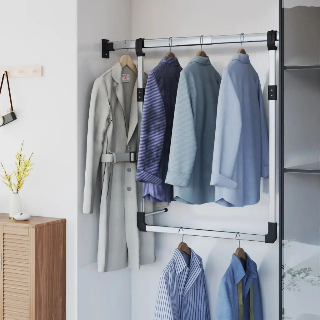 Adjustable Closet Organizer – Aluminum Telescopic Hanging Rail, 23.6"-43.3" Width/Height, No-Tool Assembly
Adjustable Closet Organizer – Aluminum Telescopic Hanging Rail, 23.6"-43.3" Width/Height, No-Tool Assembly