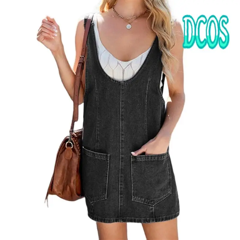 DCOS-Women's Sleeveless Casual Denim Dress Crewneck Vintage Loose Jean Overall Dress With Pockets
DCOS-Women's Sleeveless Casual Denim Dress Crewneck Vintage Loose Jean Overall Dress With Pockets