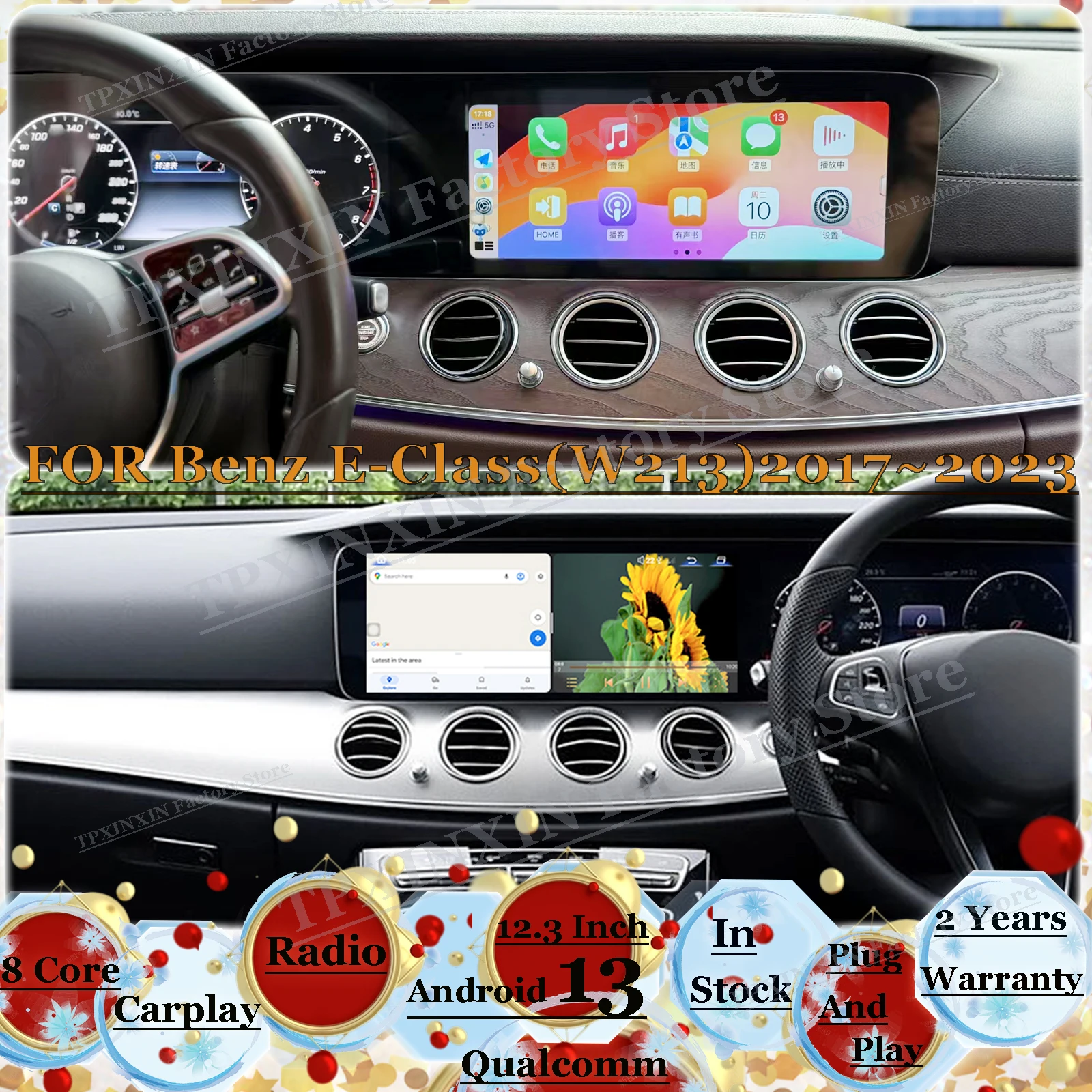 Qualcomm Android Multimedia For Benz E-Class W213 2017~2023 GPS NavigationCar Radio Coche With BT Wifi Stereo Receiver Head Unit
Qualcomm Android Multimedia For Benz E-Class W213 2017~2023 GPS NavigationCar Radio Coche With BT Wifi Stereo Receiver Head Unit