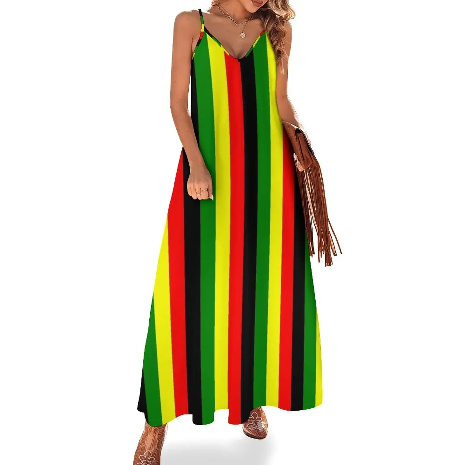 Rasta Colors Red Green GoldBright Colored Striped Pattern Sleeveless Dress women's dresses luxury dresses women summer 2025
Rasta Colors Red Green GoldBright Colored Striped Pattern Sleeveless Dress women's dresses luxury dresses women summer 2025
