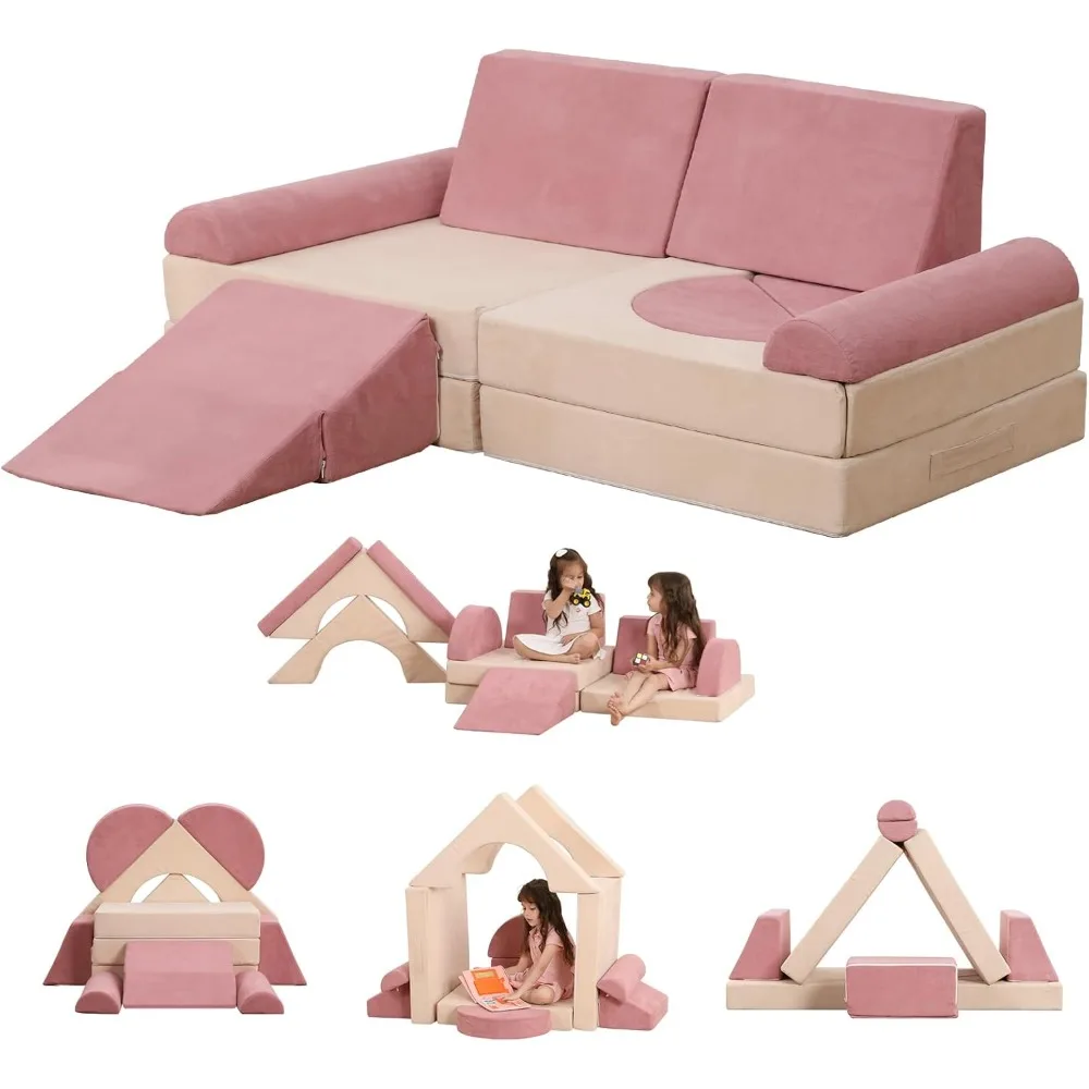 Play Couch Sofa for Kids Sectional Sofa 12PCS Creative Kids Playroom Imaginative Furniture for Girls and Boys bedroom
Play Couch Sofa for Kids Sectional Sofa 12PCS Creative Kids Playroom Imaginative Furniture for Girls and Boys bedroom
