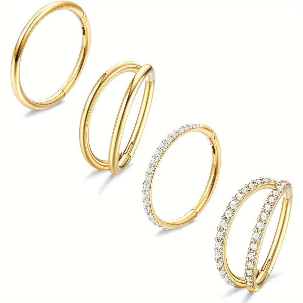 BESTEEL 1Pc 18G Nose Rings Hoops Surgical Steel Earrings Tragus Piercing CZ Clicker Septum Ring Conch Lip Cartilage Double Hoops
BESTEEL 1Pc 18G Nose Rings Hoops Surgical Steel Earrings Tragus Piercing CZ Clicker Septum Ring Conch Lip Cartilage Double Hoops