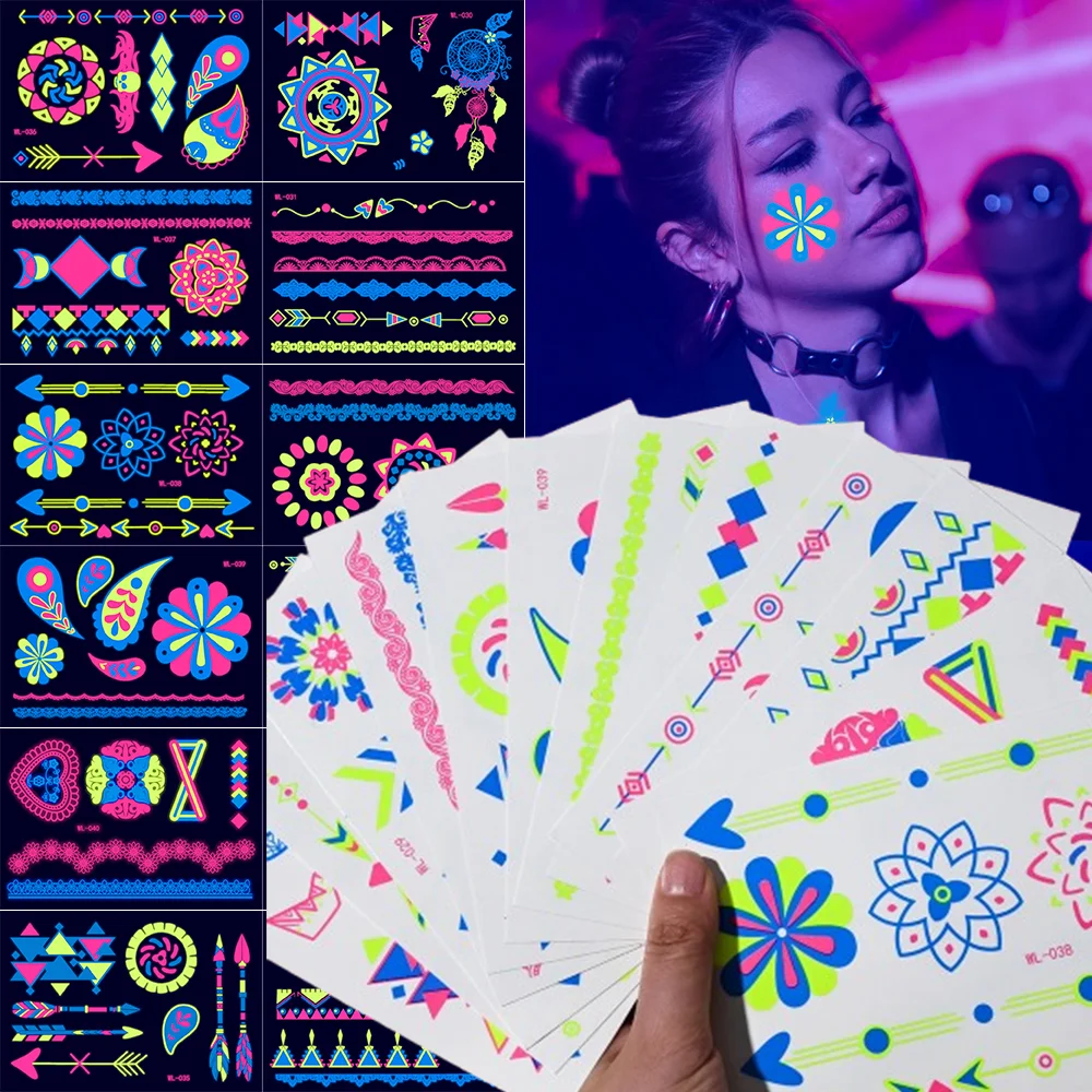 1Pc Halloween Fluorescent Tattoos Sticker 15*10cm Neon Butterfly/Lace Flower Temporary Tattoo Party Makeup Face Body Decor Decal
1Pc Halloween Fluorescent Tattoos Sticker 15*10cm Neon Butterfly/Lace Flower Temporary Tattoo Party Makeup Face Body Decor Decal