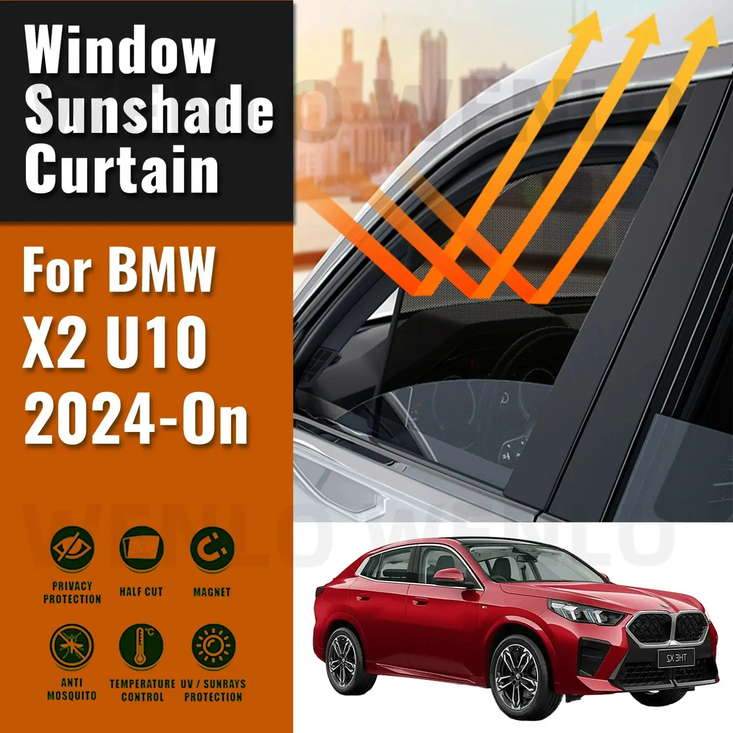 For BMW X2 U10 IX2 2024-2025 Magnetic Car Sunshade Visor Front Windshield Frame Curtain Rear Side Baby Window Sun Shade Shield
For BMW X2 U10 IX2 2024-2025 Magnetic Car Sunshade Visor Front Windshield Frame Curtain Rear Side Baby Window Sun Shade Shield