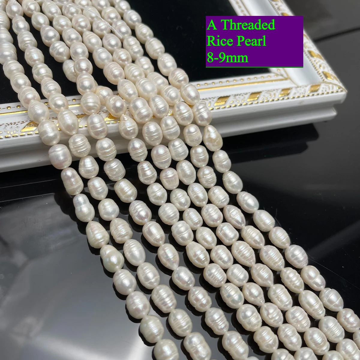 A Threaded Pearl Natural Freshwater Pearl Rice Pearl 8-9mm For Jewelry Making DIY Bracelet Earrings Necklace Accessory
A Threaded Pearl Natural Freshwater Pearl Rice Pearl 8-9mm For Jewelry Making DIY Bracelet Earrings Necklace Accessory