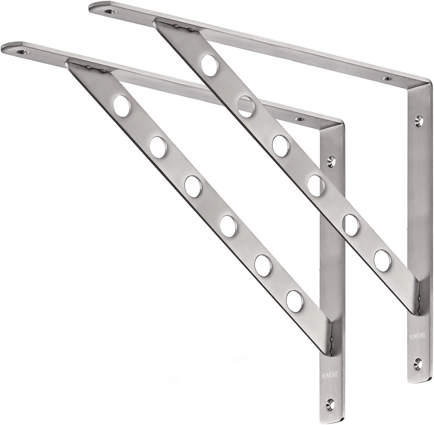 16 Inch Heavy Duty Stainless Steel Shelf Brackets, 550lbs Max Load, Pack of 2
16 Inch Heavy Duty Stainless Steel Shelf Brackets, 550lbs Max Load, Pack of 2